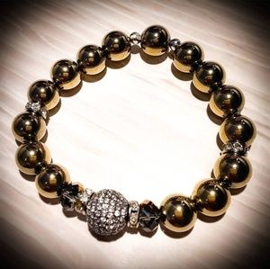 ⭐LC JEWELRY - GOLD & PAVE'D BEADED BRACELET⭐